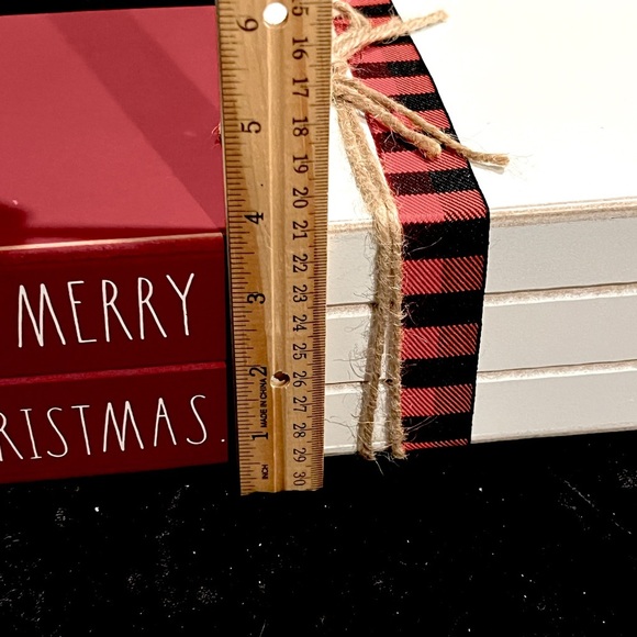 ⭐️BOGO FREE⭐️ NWT Rae Dunn wood “stacked books” - Picture 3 of 4